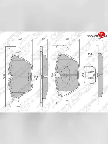 Колодки тормозные SAT (передние) BMW X3 E83 (2003-2009)