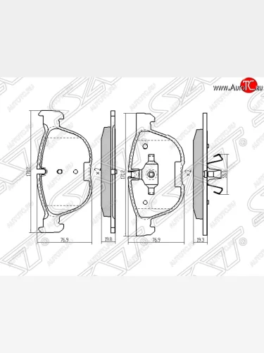 Колодки тормозные SAT (передние) BMW X5 F15 (2013-2018)