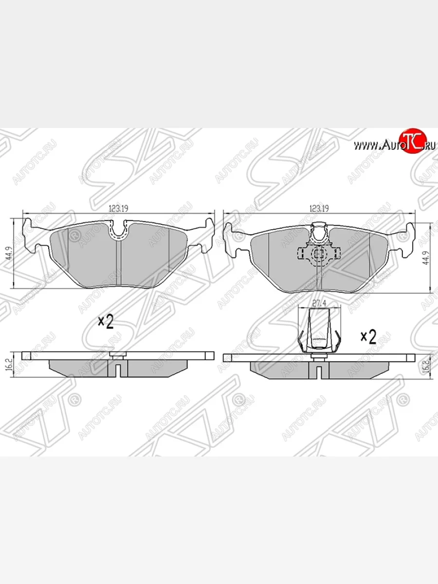 Колодки тормозные SAT (задние) BMW 5 серия E39 седан рестайлинг (2000-2003)  в Самаре Самарской области