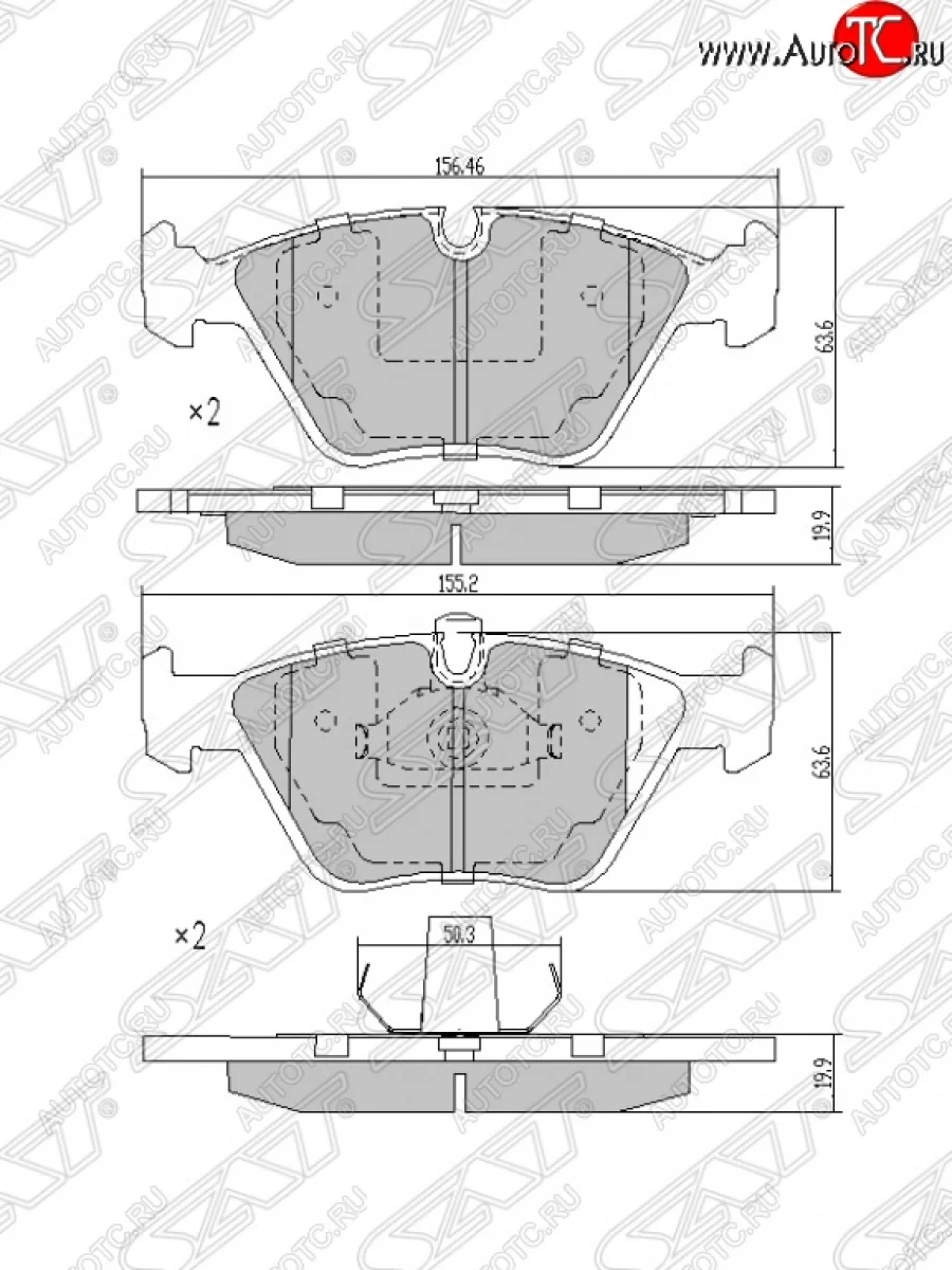 Колодки тормозные SAT BMW 5 серия E60 седан дорестайлинг (2003-2007)  в Керчи Республика Крым