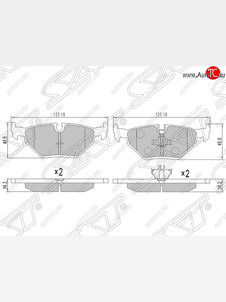 Колодки тормозные SAT (задние) BMW 3 серия E36 седан (1990-2000)  в Керчи Республика Крым
