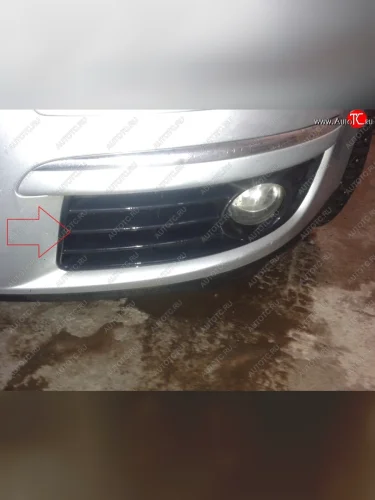 Решетка переднего бампера SPARD (под ПТФ с хромом, правая) Volkswagen Jetta A5 седан (2005-2011)