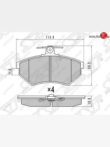 Колодки тормозные SAT (передние) Chery Amulet (Corda) A15 лифтбэк (2003-2010)
