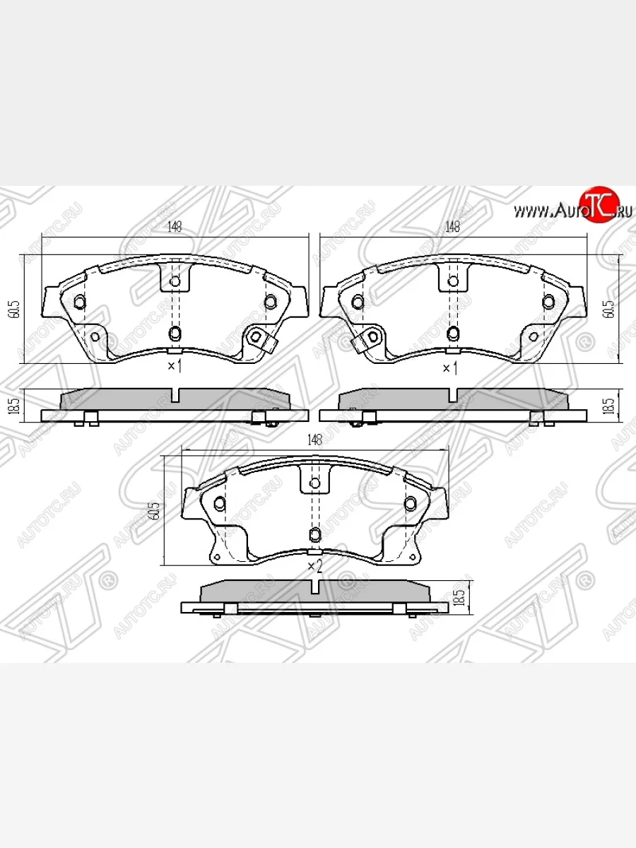Колодки тормозные передние SAT (диски 276мм) Chevrolet Cruze D2LC-K хэтчбек дорестайлинг (2016-2018)  в Керчи Республика Крым