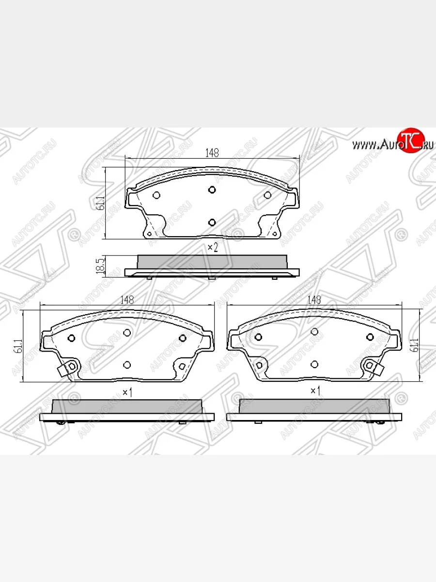 Колодки тормозные передние SAT (диски 300мм) Opel Astra J универсал рестайлинг (2012-2017)  в Перми Пермском крае