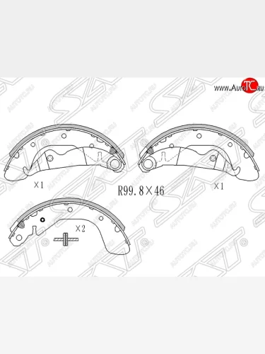 Колодки тормозные SAT (задние) Daewoo Nexia рестайлинг (2008-2015)