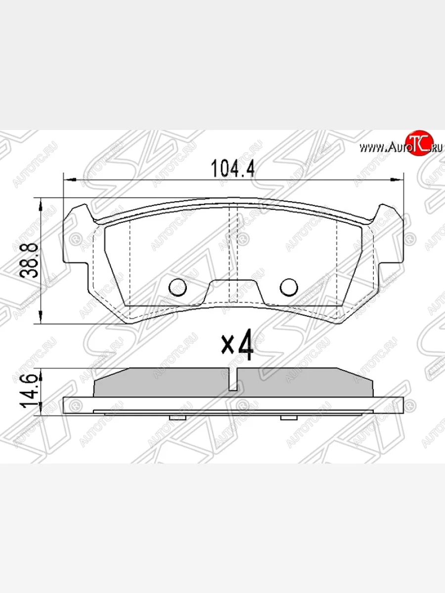Колодки тормозные SAT (задние) Chevrolet Lacetti седан (2002-2013)  в Керчи Республика Крым