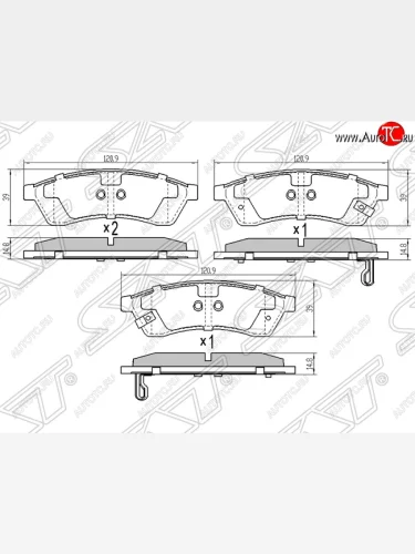 Колодки тормозные SAT (задние) Chevrolet Epica V250 (2006-2012)