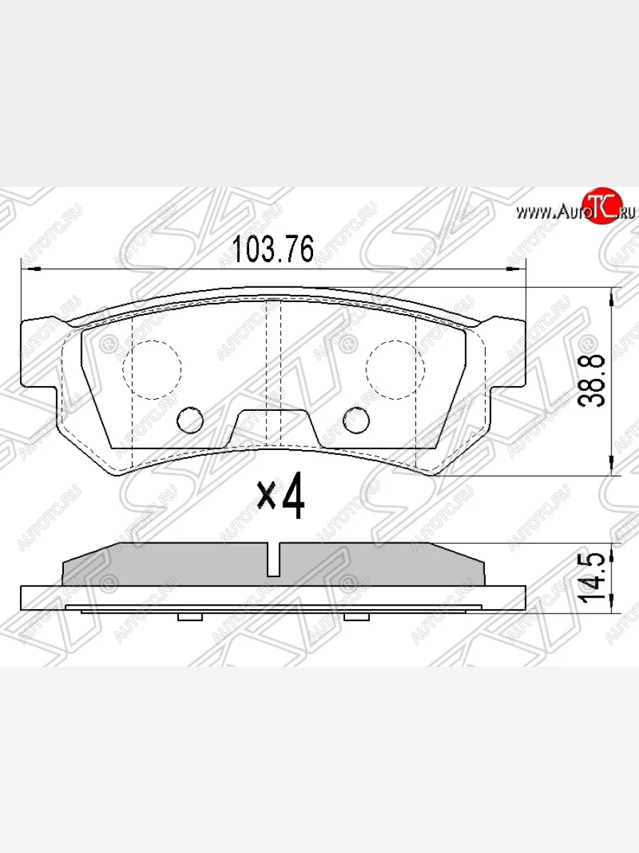 Колодки тормозные SAT (задние) Chevrolet Lacetti седан (2002-2013)  в Керчи Республика Крым