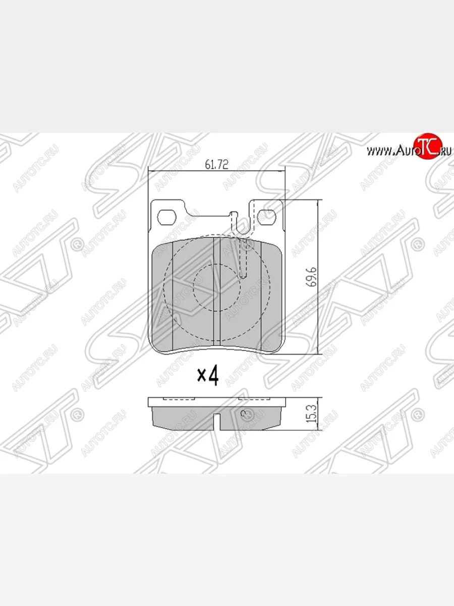 Колодки тормозные задние SAT Mercedes-Benz C-Class S202 дорестайлинг универсал (1992-1997)  с доставкой в г. Керчь