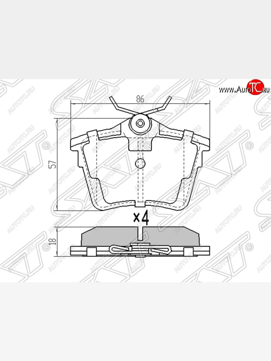 Колодки тормозные SAT (задние) CITROEN C5 RD дорестайлинг, седан (2008-2017)  в Керчи Республика Крым