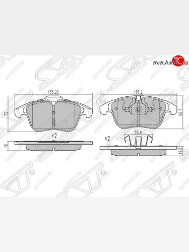 Комплект тормозных колодок SAT (передние) CITROEN C5 RD дорестайлинг, седан (2008-2017)