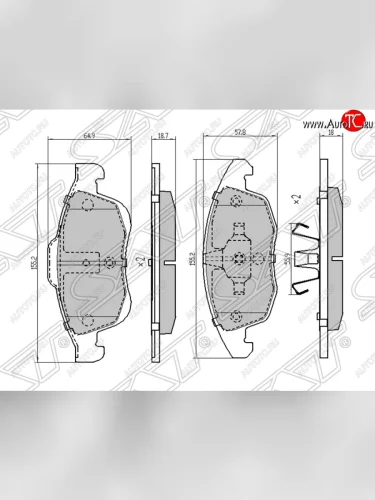 Комплект тормозных колодок SAT (передние) CITROEN C4 B7 хэтчбэк 5 дв. (2011-2018)