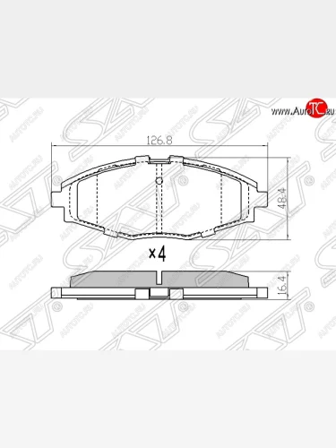 Колодки тормозные SAT (для диска 236 mm) Daewoo Nexia рестайлинг (2008-2015)