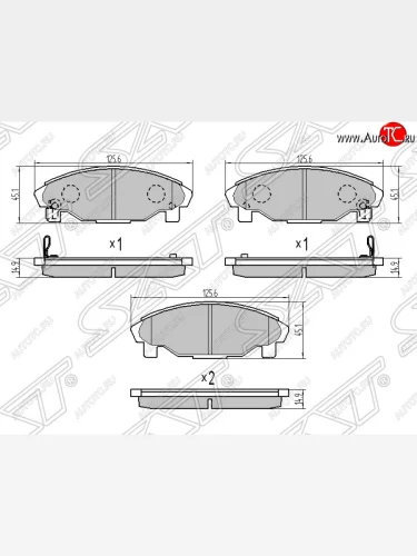 Колодки тормозные SAT (передние) Daihatsu Pyzar (1996-2002)