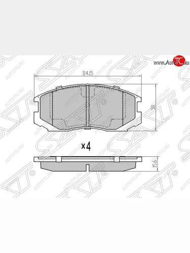 Колодки тормозные SAT (передние) Daihatsu Terios J100 дорестайлинг (1997-2000)