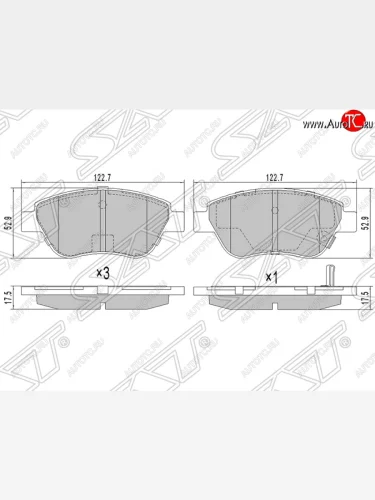 Колодки тормозные SAT (передние) Opel Corsa D   дорестайлинг, хэтчбэк 5 дв. (2006-2010)