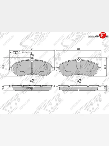 Колодки тормозные SAT (передние) CITROEN Jumpy рестайлинг (2013-2017)