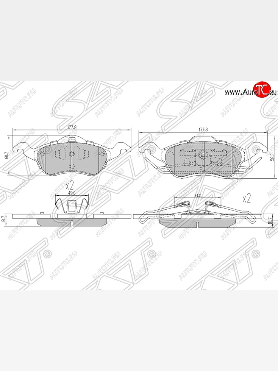 Колодки тормозные SAT (передние) Ford Focus 1 хэтчбэк 5 дв. дорестайлинг (1998-2002)  в Керчи Республика Крым