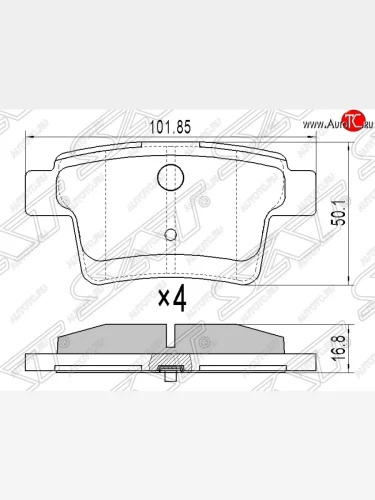 Колодки тормозные задние SAT Ford Ranger RapCab рестайлинг (2015-2021)