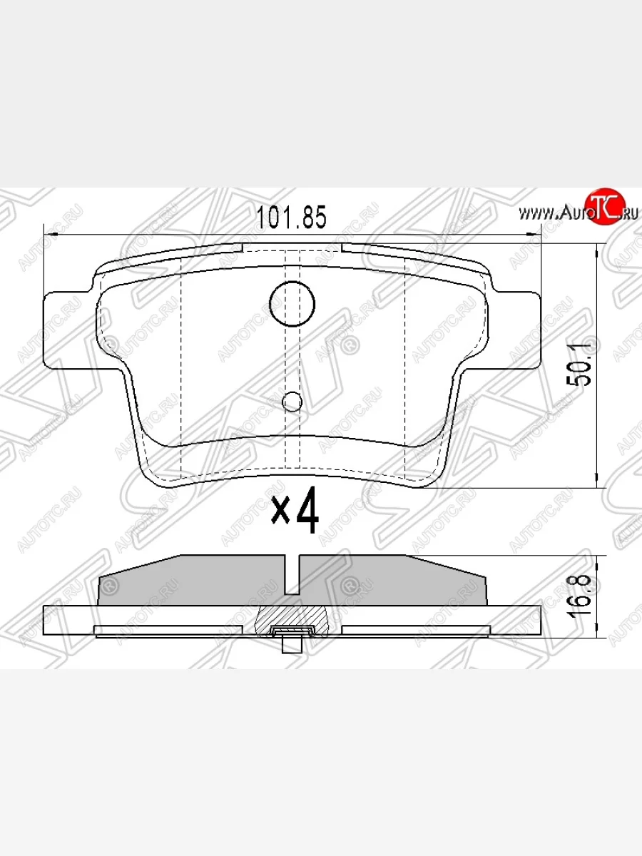 Колодки тормозные задние SAT  Ford Mondeo (2000-2007), Ford Ranger (2011-2021), Jaguar X-type (2001-2009)  в Воронеже Воронежской области