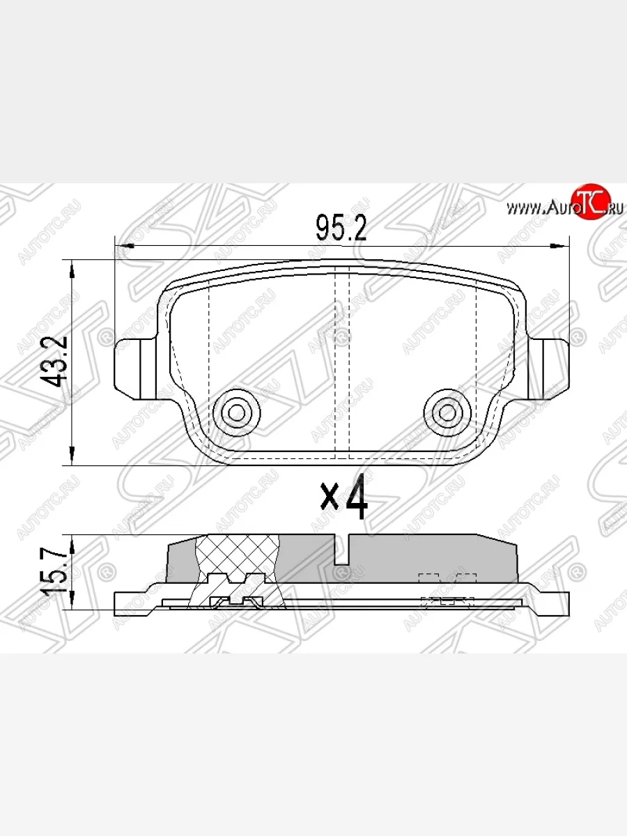 Колодки тормозные SAT (задние) Ford Mondeo Mk4,DG рестайлинг, универсал (2010-2014)  с доставкой в г. Керчь