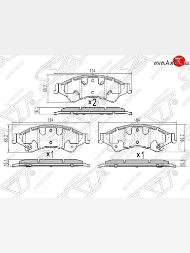 Колодки тормозные передние SAT Ford Ranger RapCab дорестайлинг (2011-2016)