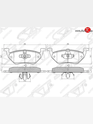 Колодки тормозные задние SAT Ford Maverick TM1 рестайлинг, 5 дв. (2004-2007)
