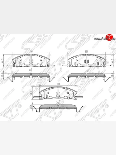 Колодки тормозные SAT (передние) Ford Explorer U502 дорестайлинг (2010-2016)
