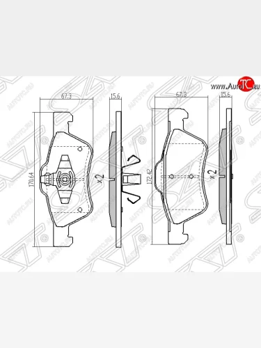 Колодки тормозные SAT (передние) Ford Maverick TM1 дорестайлинг, 5 дв. (2000-2004)