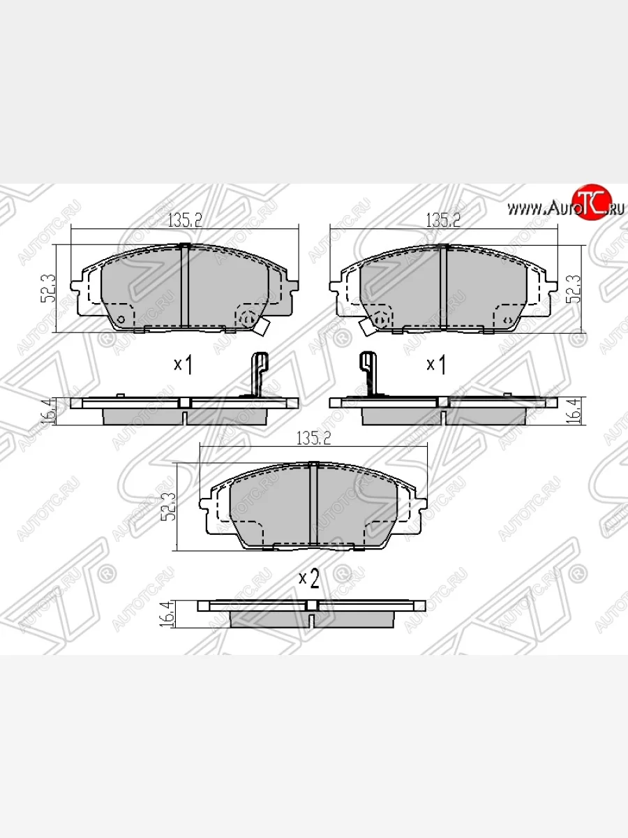 Колодки тормозные передние SAT Honda Accord 6 CF седан дорестайлинг (1997-2000)  в Керчи Республика Крым
