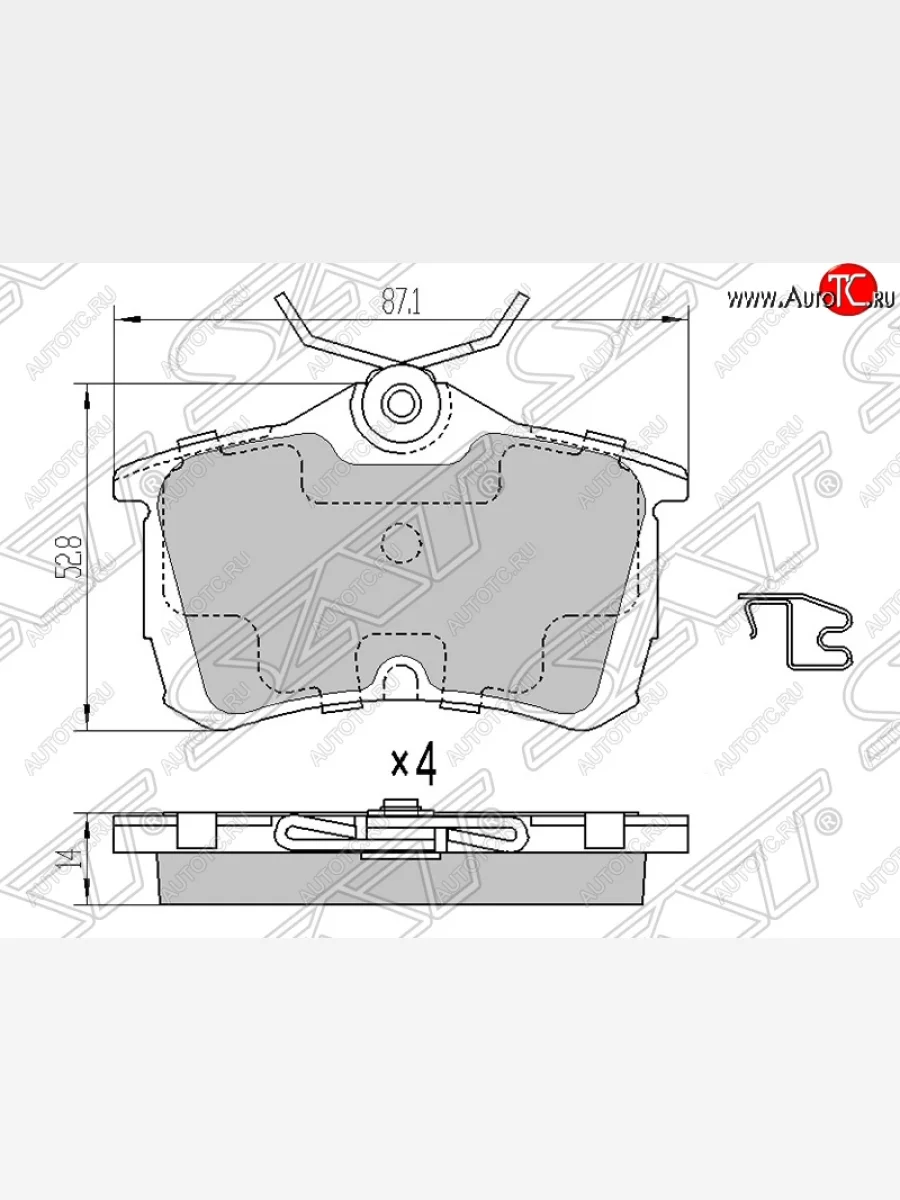 Колодки тормозные SAT Honda Accord 7 CL седан дорестайлинг (2002-2005)  в Керчи Республика Крым