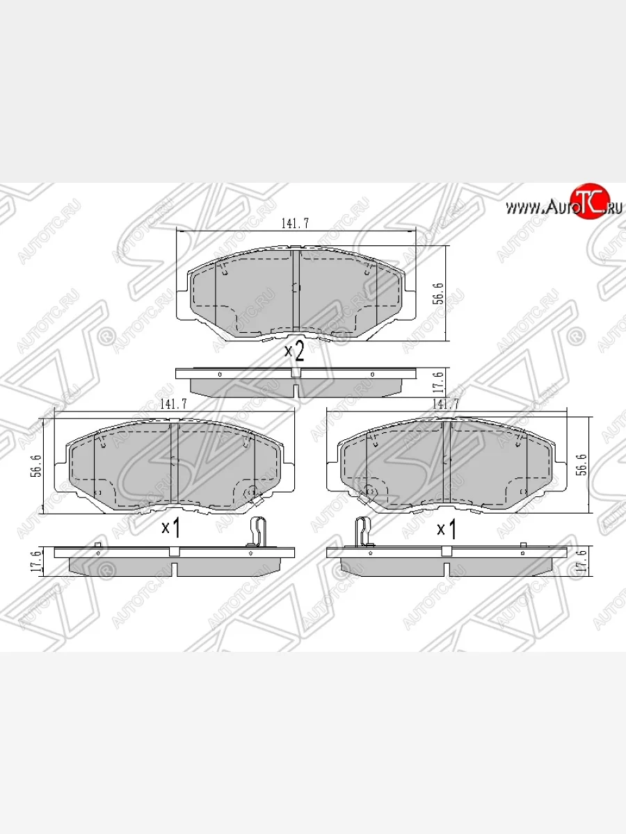 Колодки тормозные SAT (передние) Honda CR-V RD4,RD5,RD6,RD7,RD9  дорестайлинг (2001-2004)  с доставкой в г. Керчь