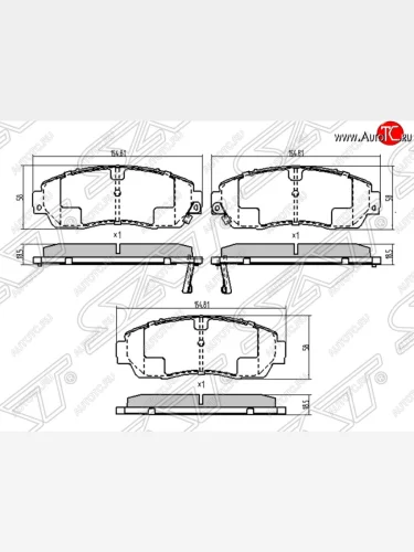 Колодки тормозные передние SAT Honda CR-V RE1,RE2,RE3,RE4,RE5,RE7 дорестайлинг (2007-2010)
