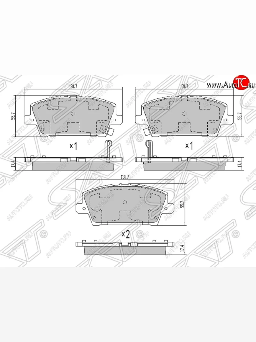 Колодки тормозные передние SAT Honda Civic FK2 хэтчбэк 5 дв. (2011-2016)  в Керчи Республика Крым