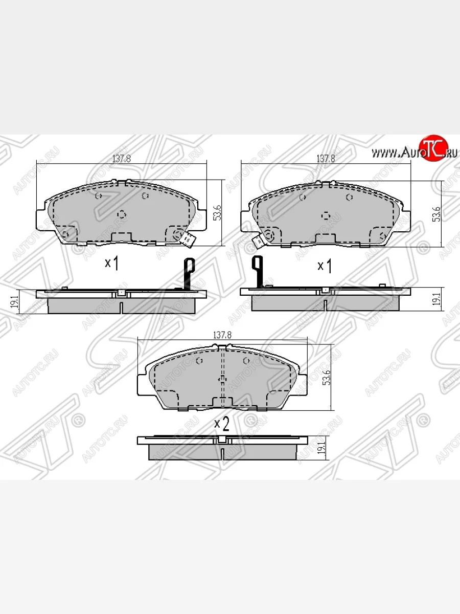 Колодки тормозные SAT (передние) Honda Accord 6 CF седан дорестайлинг (1997-2000)  в Керчи Республика Крым