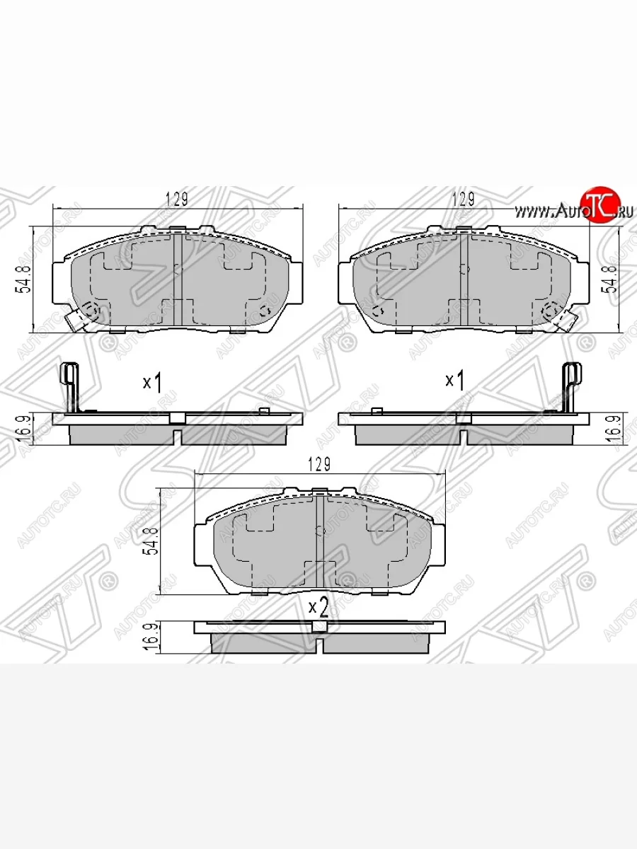 Колодки тормозные передние SAT Honda Integra DB6,DB7,DB8,DB9 седан дорестайлинг (1993-1995)  в Самаре Самарской области