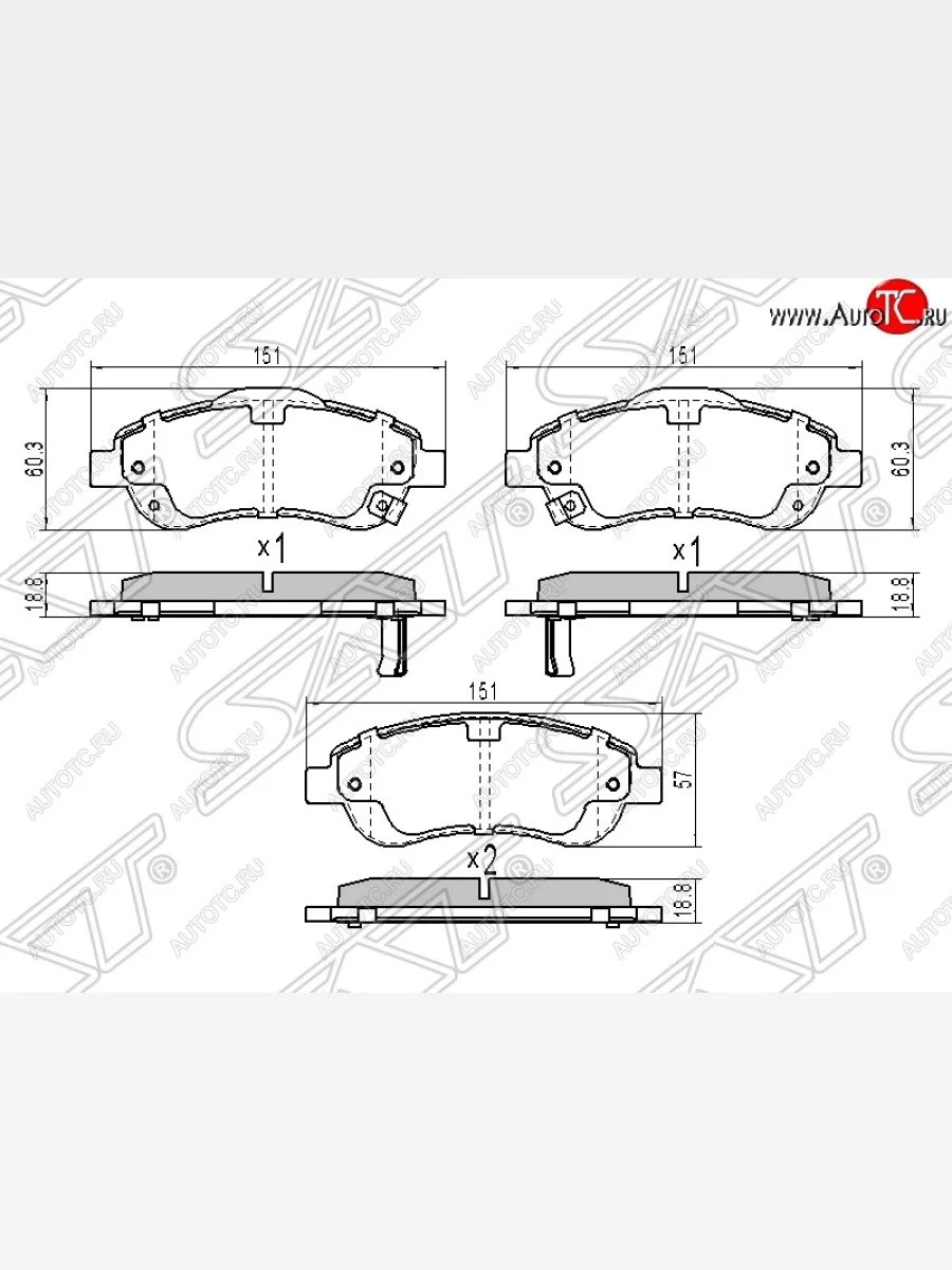 Колодки тормозные передние SAT  Honda CR-V (2009-2012) RE1,RE2,RE3,RE4,RE5,RE7  в Самаре Самарской области