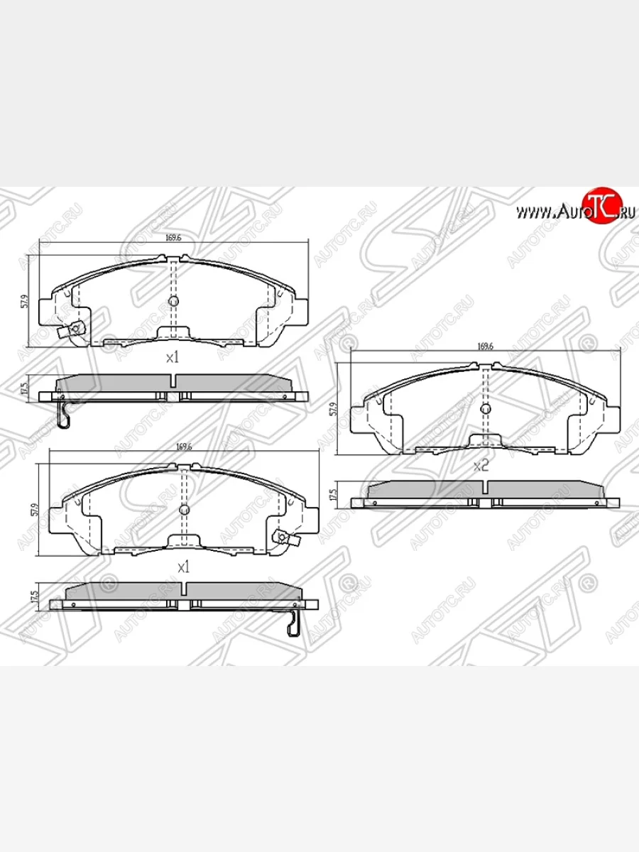 Колодки тормозные SAT (передние) Honda Accord 8 CU седан дорестайлинг (2008-2011)  в Самаре Самарской области