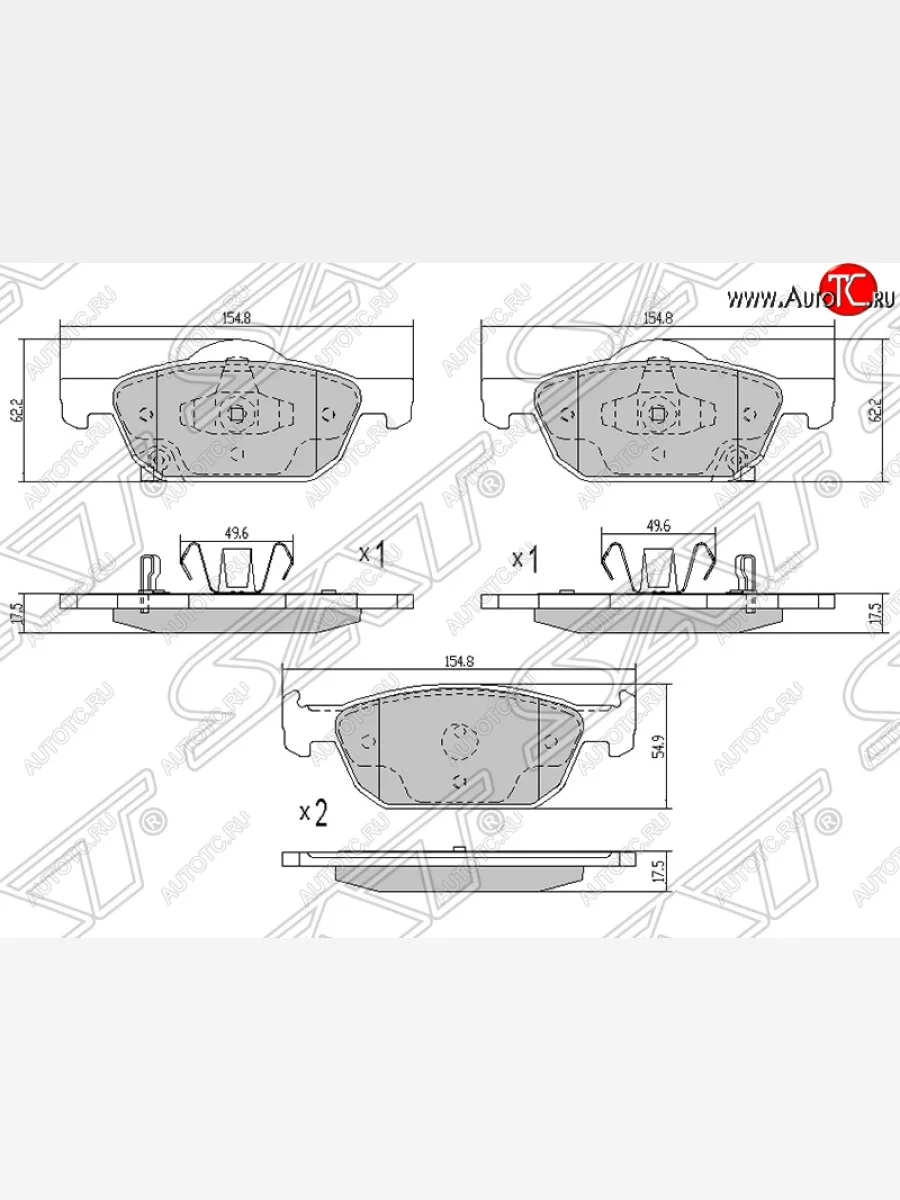 Колодки тормозные SAT (передние) Honda Civic FK2 хэтчбэк 5 дв. (2011-2016)  в Керчи Республика Крым