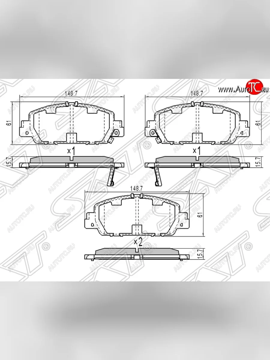 Колодки тормозные SAT (передние)  Honda Accord (2008-2013) 8 CU, 8 CW  в Воронеже Воронежской области