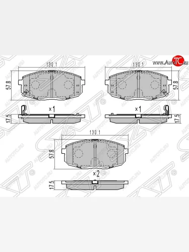 Колодки тормозные передние SAT KIA Ceed 1 ED рестайлинг, хэтчбэк 5 дв. (2010-2012)