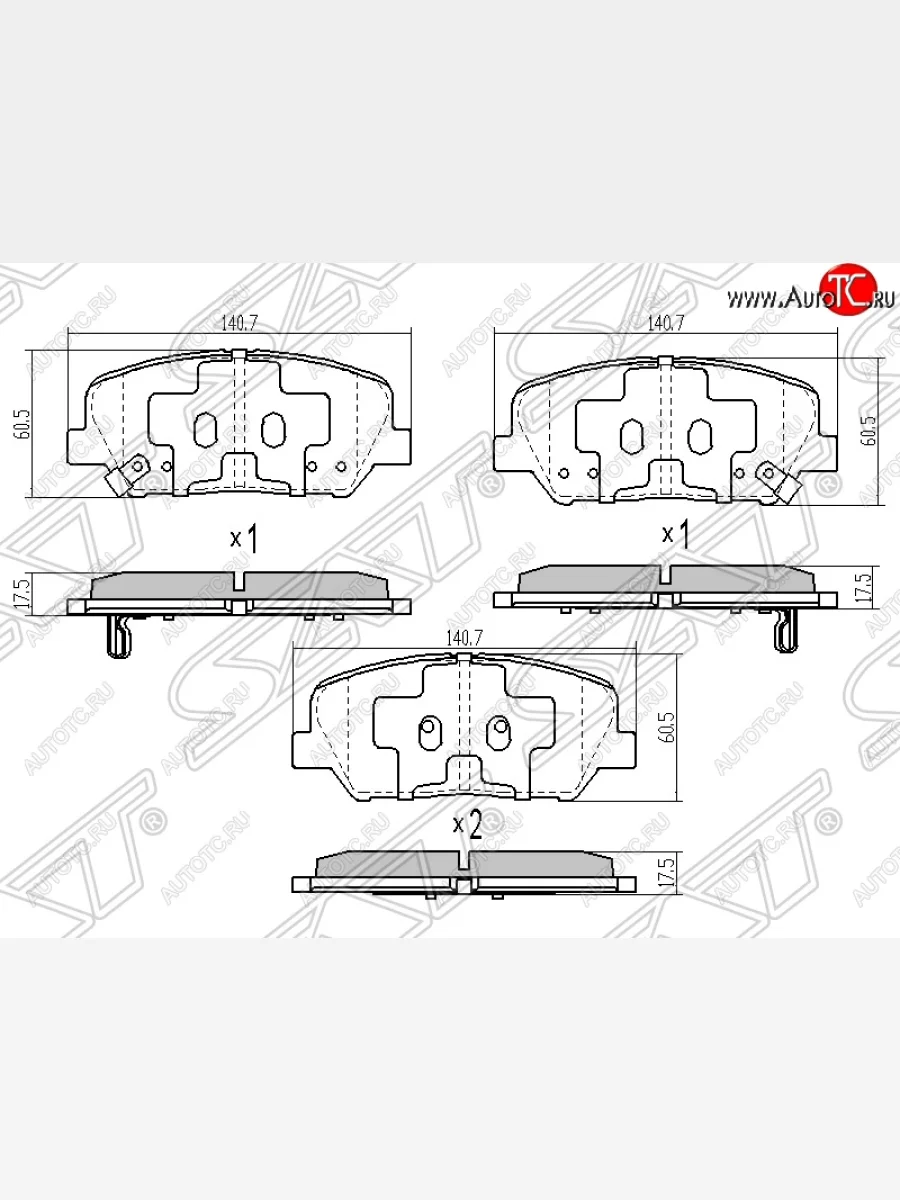 Колодки тормозные SAT (задние) Hyundai I30 2 GD дорестайлинг, хэтчбэк 5 дв. (2011-2015)  в Самаре Самарской области