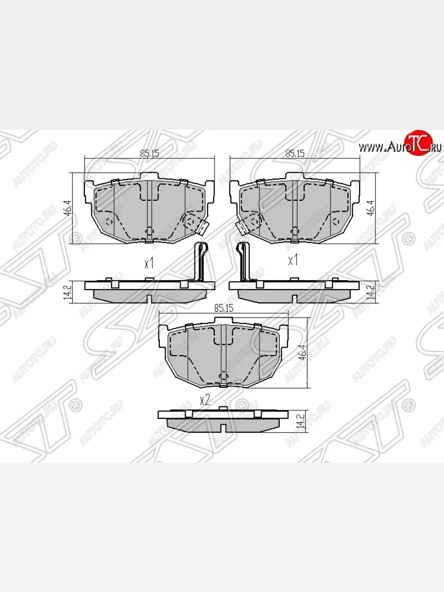 Колодки тормозные SAT (задние) Hyundai Coupe (2002-2008)  в Керчи Республика Крым