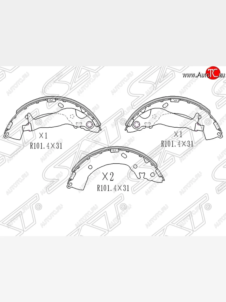 Колодки тормозные SAT (задние) Hyundai Solaris RBr седан дорестайлинг (2010-2014)  в Перми Пермском крае