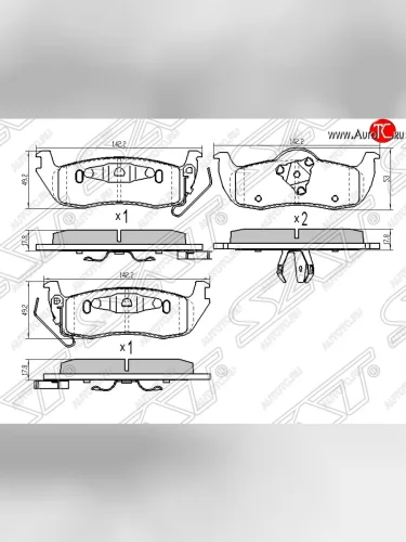 Колодки тормозные SAT (задние) INFINITI QX56 JA60 дорестайлинг (2004-2007)