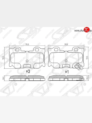 Колодки тормозные SAT (задние) INFINITI FX50 S51 дорестайлинг (2008-2011)