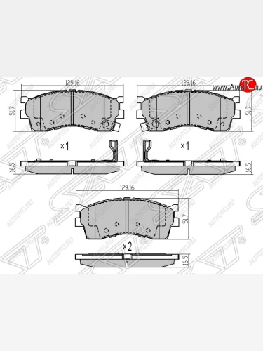 Колодки тормозные SAT (передние) KIA Rio 1 DC дорестайлинг седан (2000-2002)