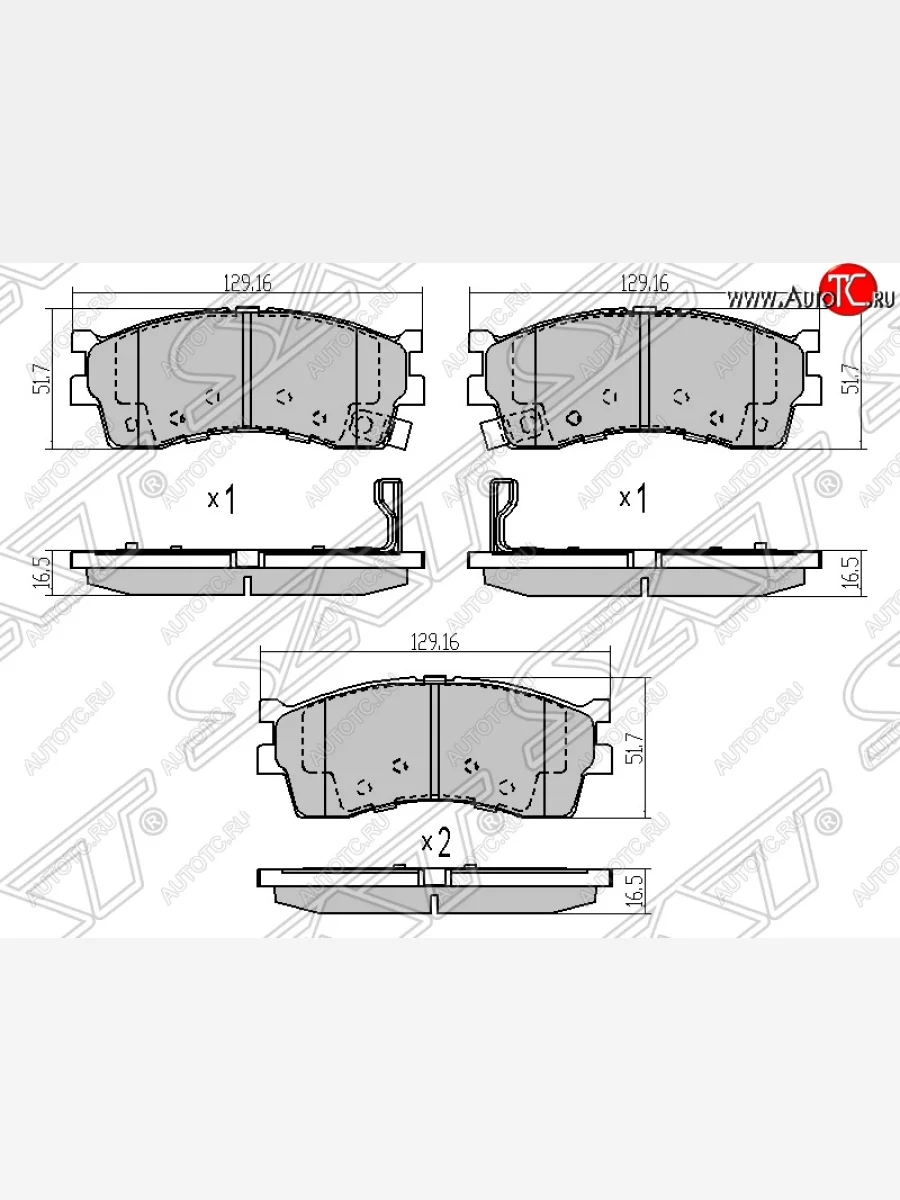Колодки тормозные SAT (передние) KIA Shuma FB седан дорестайлинг (1997-2001)  в Керчи Республика Крым