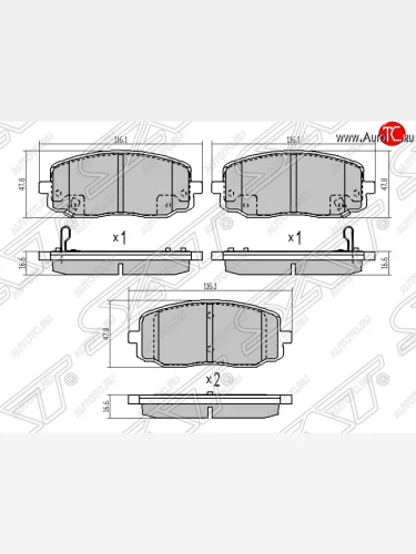 Колодки тормозные SAT (передние) KIA Picanto 1 SA хэтчбэк 5 дв. дорестайлинг (2003-2007)